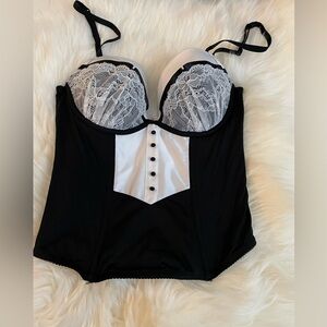 La SENZA Black and White Lace Bustier